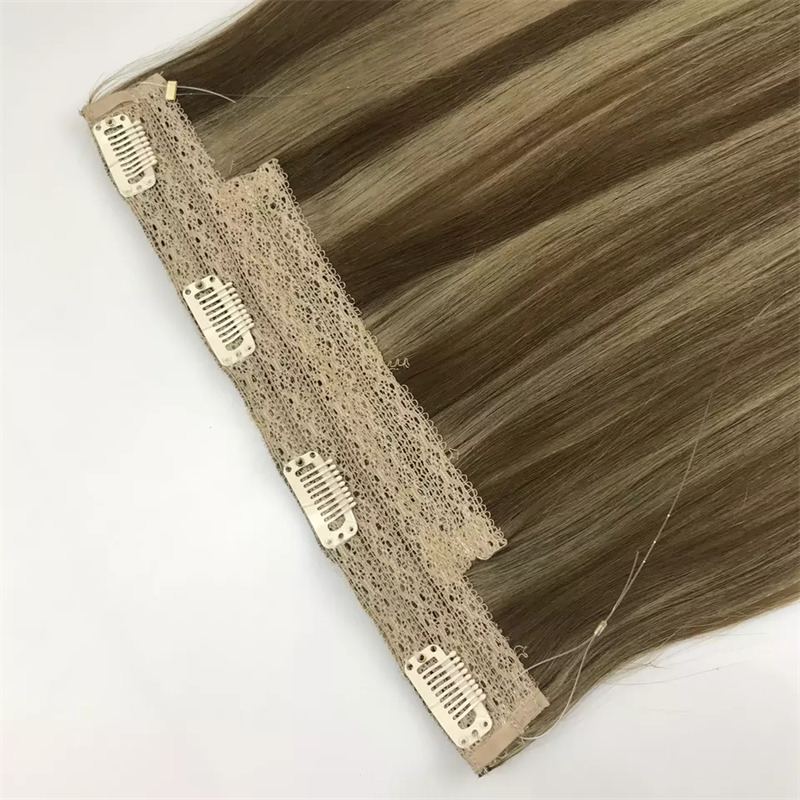 Factory Wholesale Halo Extension Best Price High Quality Highlight Color 100% Remy Hair Extension